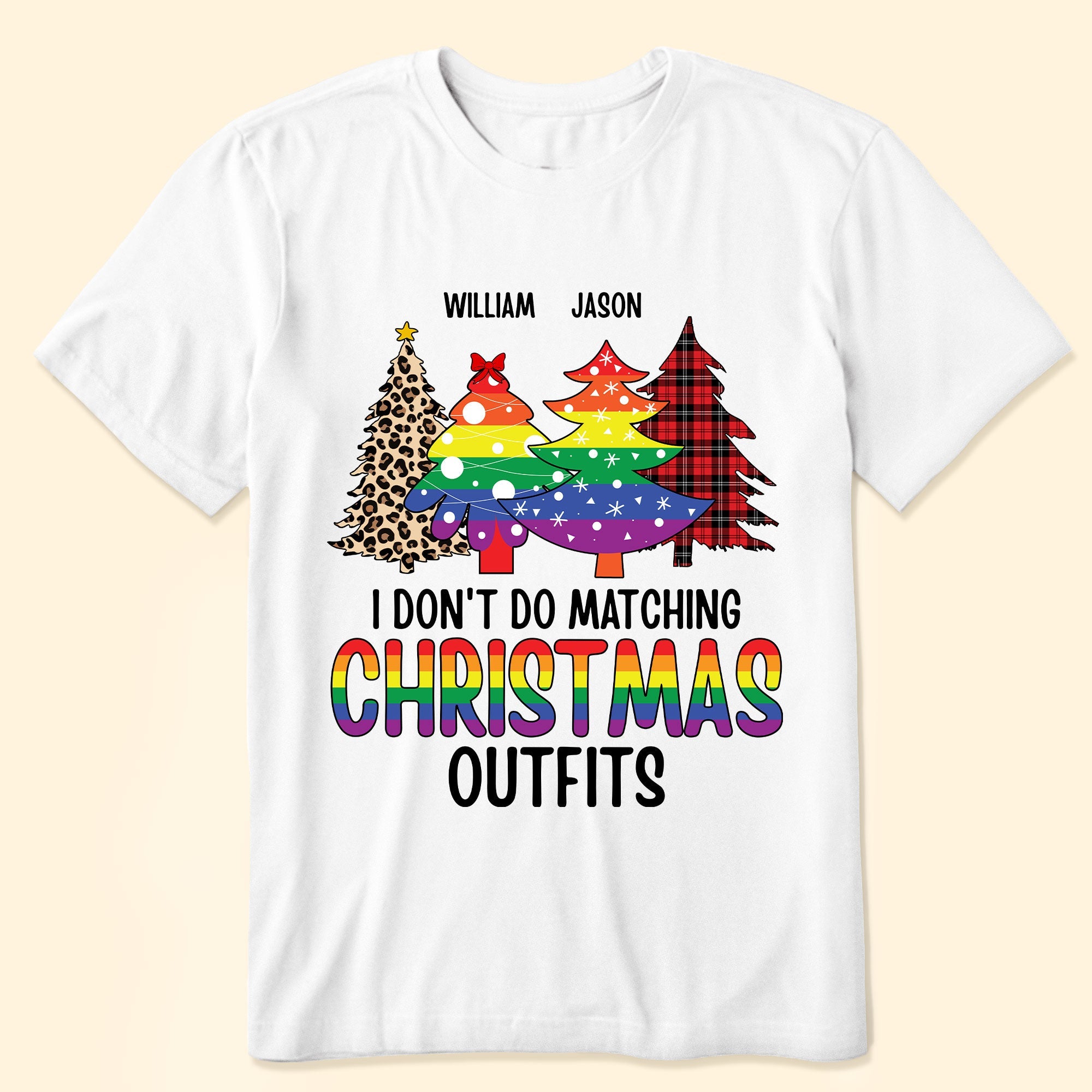 Lgbt I Don't Do Matching Christmas Outfits - Personalized Matching Couple Shirt - Image 4